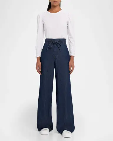 Veronica Beard Taylor Wide-Leg Track Jeans | Thumbnail 2