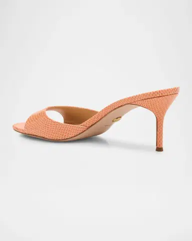 Veronica Beard Tia Embossed Leather Mid-Heel Sandals | Thumbnail 2