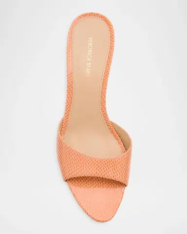 Veronica Beard Tia Embossed Leather Mid-Heel Sandals | Thumbnail 4