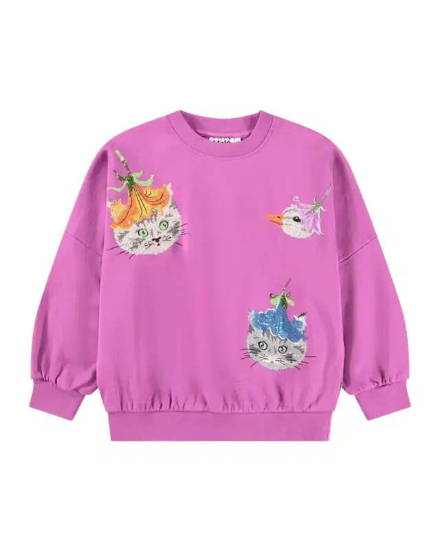 Girl 's Marika Embroidered Organic Cotton Sweatshirt, Size 8-10