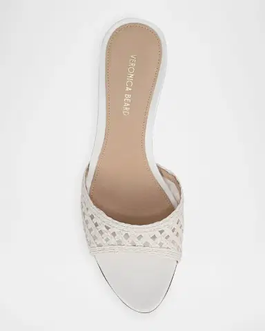 Veronica Beard 6mm Tia Lattice Raffia Mid-Heel Sandals | Thumbnail 4
