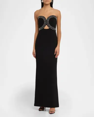 Rebecca Vallance Nyx Strapless Diamante-Trim Column Gown | Thumbnail 2 Rebecca Vallance Nyx Strapless Diamante-Trim Column Gown | Thumbnail 2
