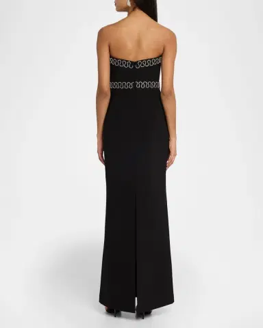 Rebecca Vallance Nyx Strapless Diamante-Trim Column Gown | Thumbnail 3 Rebecca Vallance Nyx Strapless Diamante-Trim Column Gown | Thumbnail 3