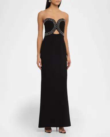 Rebecca Vallance Nyx Strapless Diamante-Trim Column Gown | Thumbnail 4 Rebecca Vallance Nyx Strapless Diamante-Trim Column Gown | Thumbnail 4