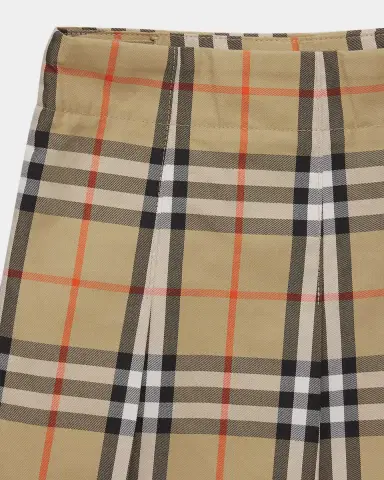 Burberry Girl 's Pleated Check Cotton Twill Skirt, Size 10 | Thumbnail 3