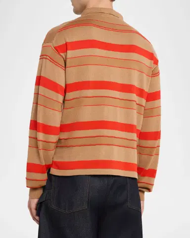 JW Anderson Men's Multi-Stripe Knit Rugby Shirt | Thumbnail 3 JW Anderson Men's Multi-Stripe Knit Rugby Shirt | Thumbnail 3