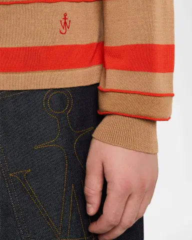 JW Anderson Men's Multi-Stripe Knit Rugby Shirt | Thumbnail 5 JW Anderson Men's Multi-Stripe Knit Rugby Shirt | Thumbnail 5