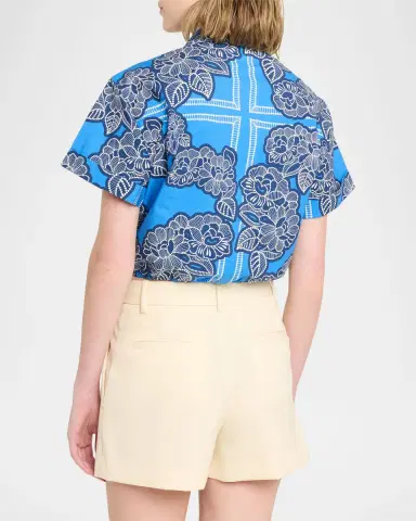 Cara Cara Asbury Tie-Front Cotton Button-Front Top | Thumbnail 3