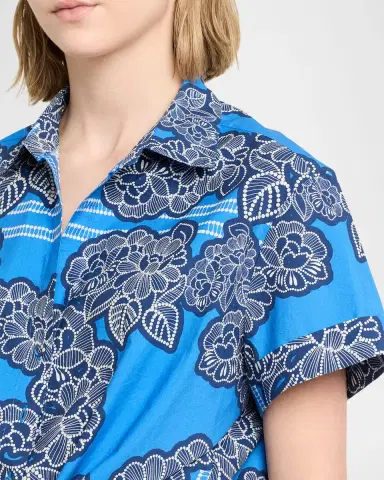 Cara Cara Asbury Tie-Front Cotton Button-Front Top | Thumbnail 5