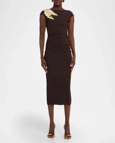 Chiara Boni La Petite Robe Hesupie Embellished Bodycon Midi Dress | Thumbnail 2 Chiara Boni La Petite Robe Hesupie Embellished Bodycon Midi Dress | Thumbnail 2