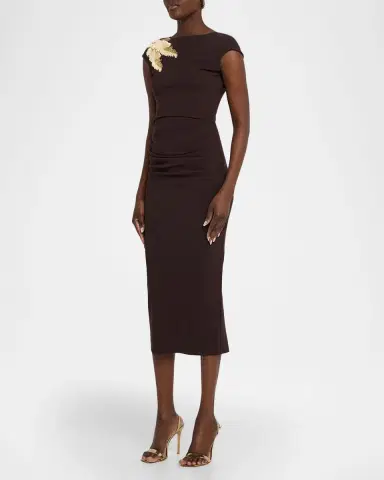 Chiara Boni La Petite Robe Hesupie Embellished Bodycon Midi Dress | Thumbnail 4 Chiara Boni La Petite Robe Hesupie Embellished Bodycon Midi Dress | Thumbnail 4