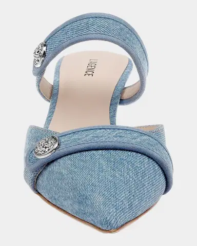 L 'AGENCE 50mm Gialliane Denim Kitten-Heel Mules | Thumbnail 3 L 'AGENCE 50mm Gialliane Denim Kitten-Heel Mules | Thumbnail 3