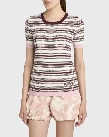 Moncler Stripe Short-Sleeve Top | Thumbnail 4 Moncler Stripe Short-Sleeve Top | Thumbnail 4