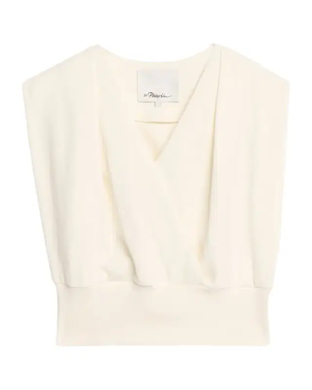 3.1 Phillip Lim Draped Sleeveless French Terry Top