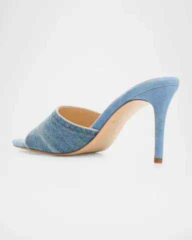 L'Agence 85mm Lolita Denim Mules | Thumbnail 2