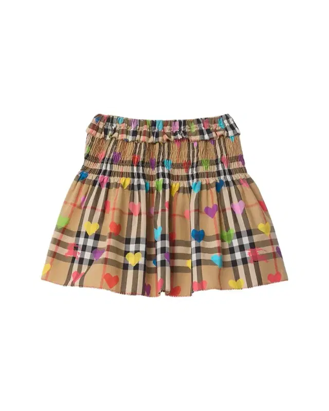 Burberry Girl 's Heart Check Cotton Mini Skirt, Size 4-14
