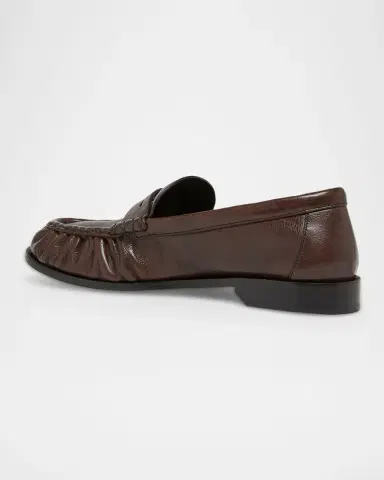 Saint Laurent Men's Le Loafer Creased Leather Mules | Thumbnail 4 Saint Laurent Men's Le Loafer Creased Leather Mules | Thumbnail 4