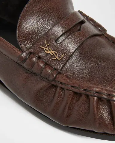 Saint Laurent Men's Le Loafer Creased Leather Mules | Thumbnail 5 Saint Laurent Men's Le Loafer Creased Leather Mules | Thumbnail 5