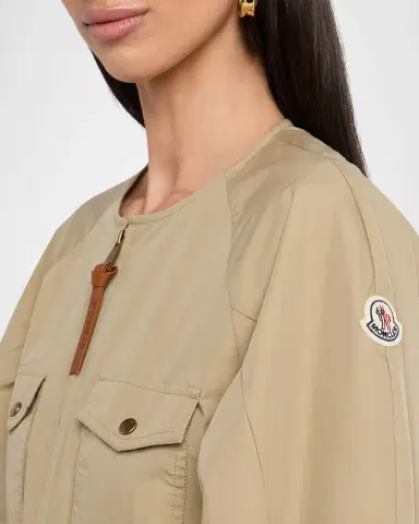 Moncler Pleated Poplin Dress | Thumbnail 5 Moncler Pleated Poplin Dress | Thumbnail 5