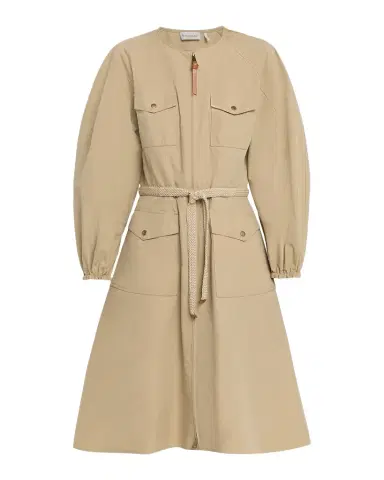 Moncler Pleated Poplin Dress | Thumbnail 1 Moncler Pleated Poplin Dress | Thumbnail 1