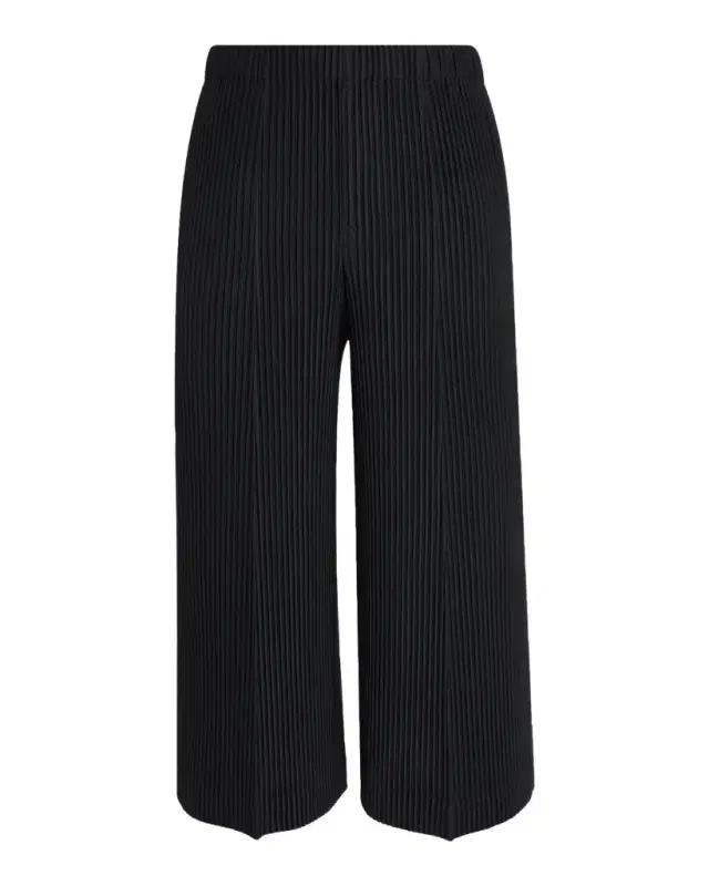 Homme Plissé Issey Miyake Men's Pleats Cropped Wide-Leg Trousers