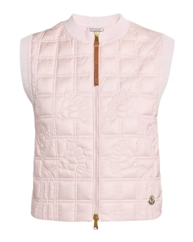 Moncler Floral-Quilted Cropped Down Vest