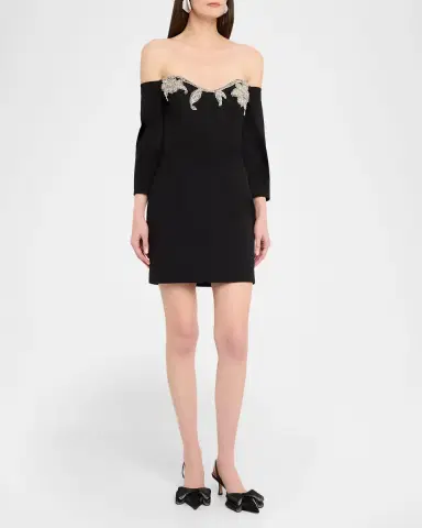 Rebecca Vallance Ellerie Floral Diamante Off-Shoulder Mini Dress | Thumbnail 4 Rebecca Vallance Ellerie Floral Diamante Off-Shoulder Mini Dress | Thumbnail 4