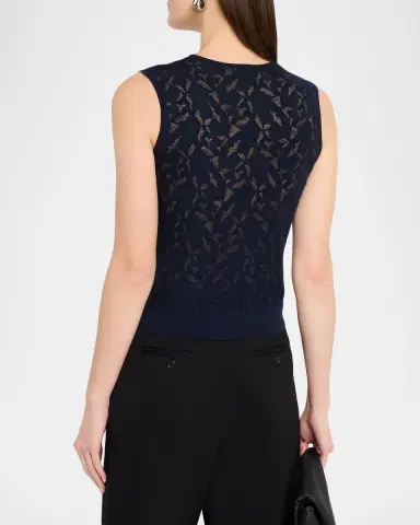 Akris Whitecaps Knit V-Neck Vest | Thumbnail 3