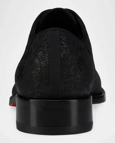 Christian Louboutin Men's Chambeliss Night Strass Jacquard Derby Shoes | Thumbnail 3