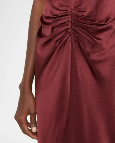 Victoria Beckham Gathered Waist Satin Maxi Dress | Thumbnail 5