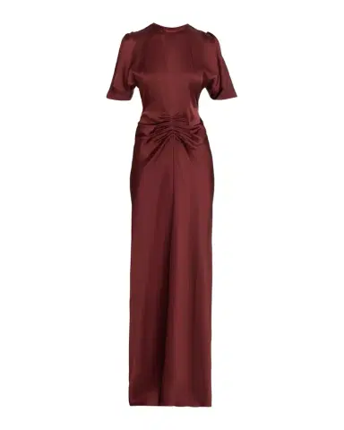Victoria Beckham Gathered Waist Satin Maxi Dress | Thumbnail 1