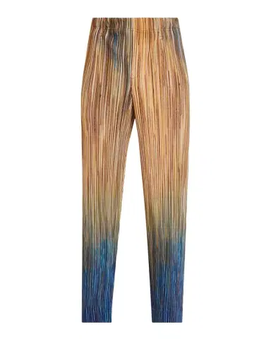 Homme Plissé Issey Miyake Men's Paintbrush Agate-Print Pleated Trousers | Thumbnail 1