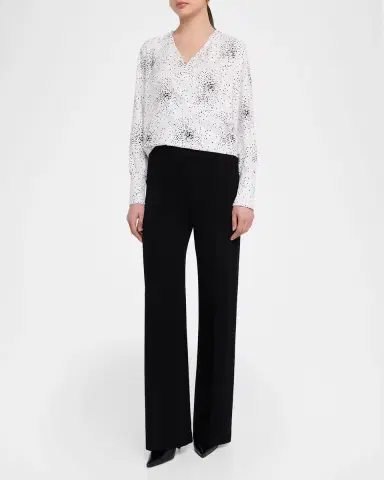 Emporio Armani Dotted Surplice Blouse | Thumbnail 2