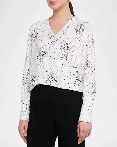 Emporio Armani Dotted Surplice Blouse | Thumbnail 4