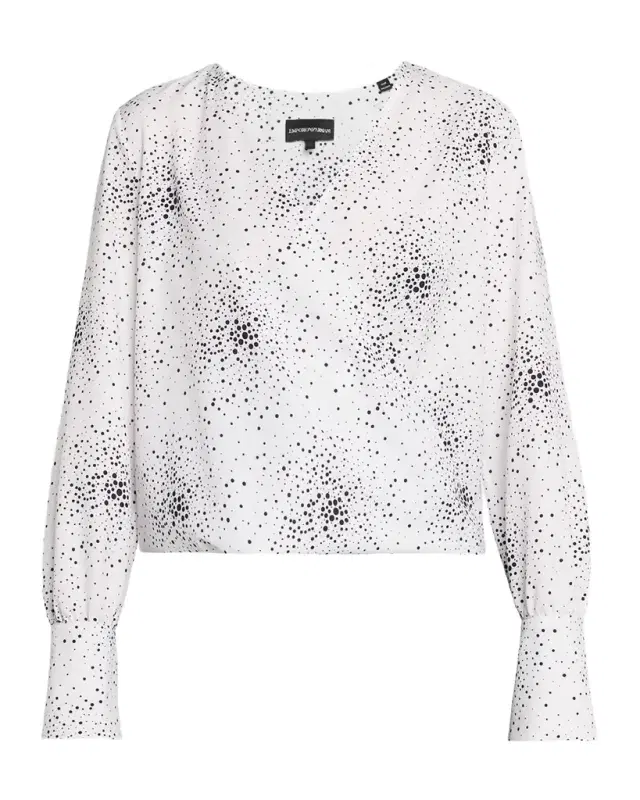 Emporio Armani Dotted Surplice Blouse