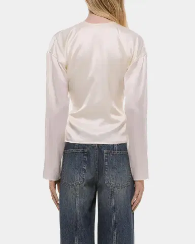 Helmut Lang Draped Silk Satin Scarf Top | Thumbnail 3 Helmut Lang Draped Silk Satin Scarf Top | Thumbnail 3