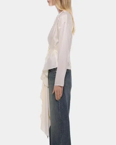 Helmut Lang Draped Silk Satin Scarf Top | Thumbnail 6 Helmut Lang Draped Silk Satin Scarf Top | Thumbnail 6