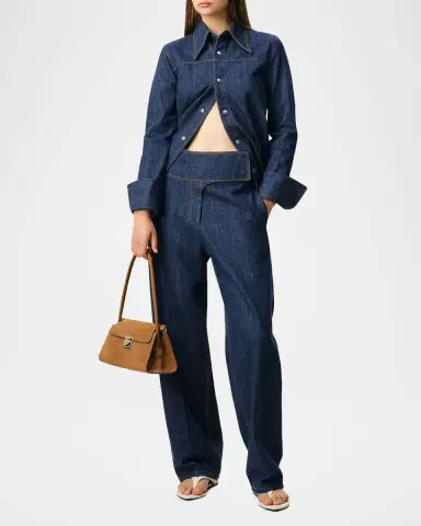 Ami Paris Wrapped Belted Barrel-Leg Jeans | Thumbnail 2 Ami Paris Wrapped Belted Barrel-Leg Jeans | Thumbnail 2