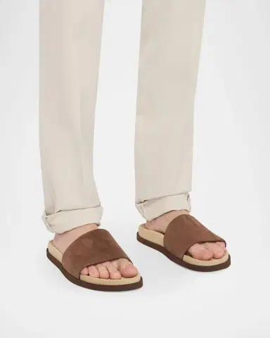 Brunello Cucinelli Men's Suede Slides | Thumbnail 2