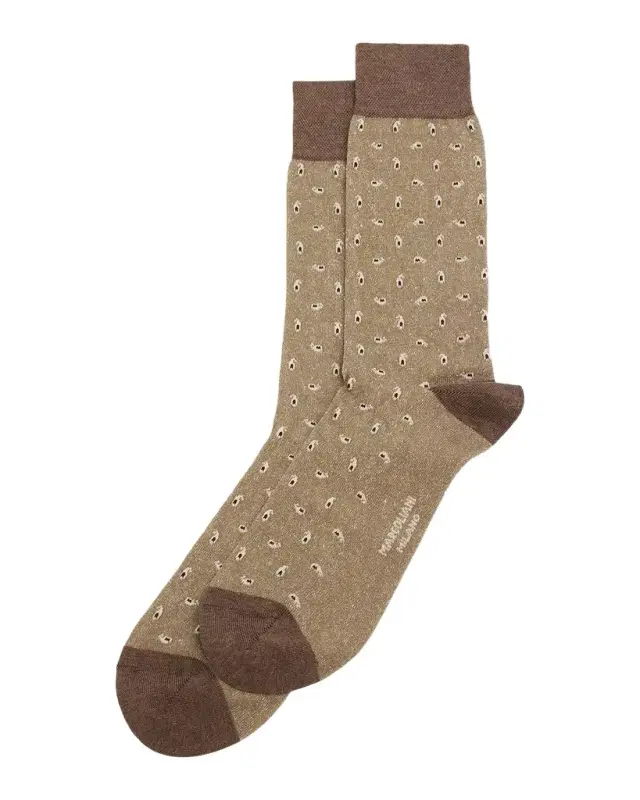 Marcoliani Men 's Paisley-Print Crew Socks