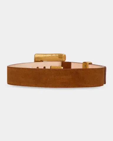 Balmain Anthem Wide Suede Leather Belt | Thumbnail 3 Balmain Anthem Wide Suede Leather Belt | Thumbnail 3