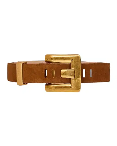Balmain Anthem Wide Suede Leather Belt | Thumbnail 1 Balmain Anthem Wide Suede Leather Belt | Thumbnail 1