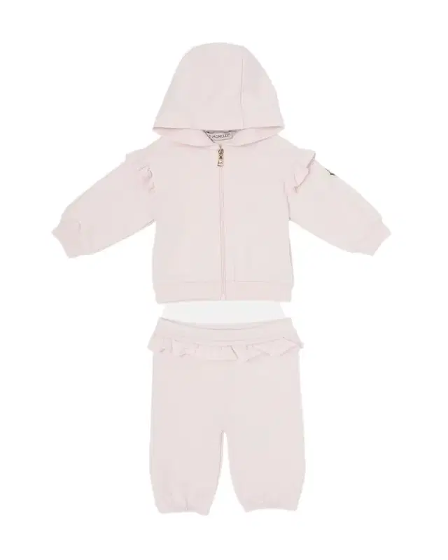 Moncler Girl 's Ruffled Cotton Hoodie & Sweatpants Set, Size 3M-3