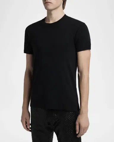 Tom Ford Men's Perforated Ribbed T-Shirt | Thumbnail 4 Tom Ford Men's Perforated Ribbed T-Shirt | Thumbnail 4