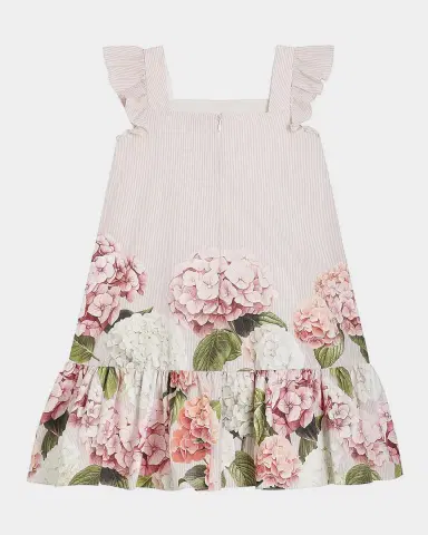 Dolce & Gabbana Girl's Ruffled Hydrangea-Print Cotton Dress | Thumbnail 2 Dolce & Gabbana Girl's Ruffled Hydrangea-Print Cotton Dress | Thumbnail 2
