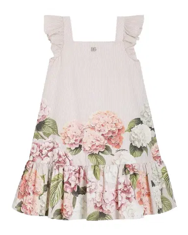 Dolce & Gabbana Girl's Ruffled Hydrangea-Print Cotton Dress | Thumbnail 1 Dolce & Gabbana Girl's Ruffled Hydrangea-Print Cotton Dress | Thumbnail 1