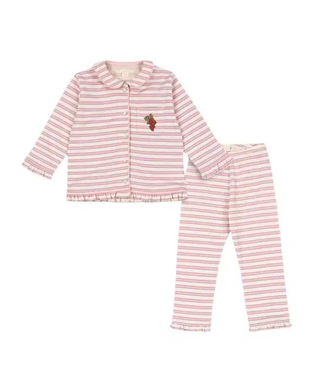 Konges Slojd Girl 's Pio Frill Organic Cotton Pajama Set, 18M-10