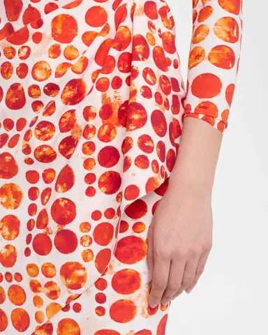 Chiara Boni La Petite Robe Floral V-Neck Long-Sleeve Side-Drape Dress | Thumbnail 5 Chiara Boni La Petite Robe Floral V-Neck Long-Sleeve Side-Drape Dress | Thumbnail 5