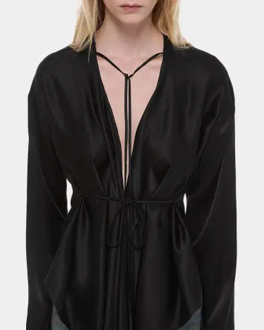 Helmut Lang Draped Silk Satin Scarf Top | Thumbnail 5 Helmut Lang Draped Silk Satin Scarf Top | Thumbnail 5