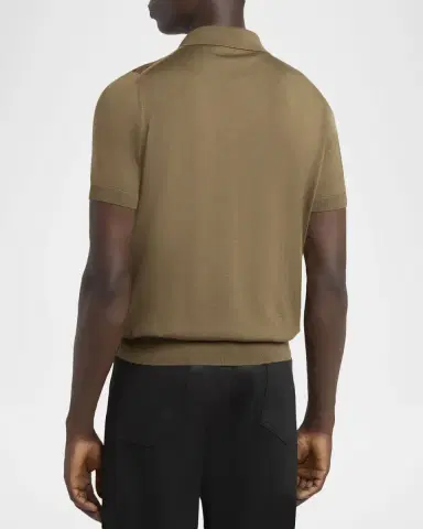 Tom Ford Men's Perforated Wool Short-Sleeve Shirt | Thumbnail 3